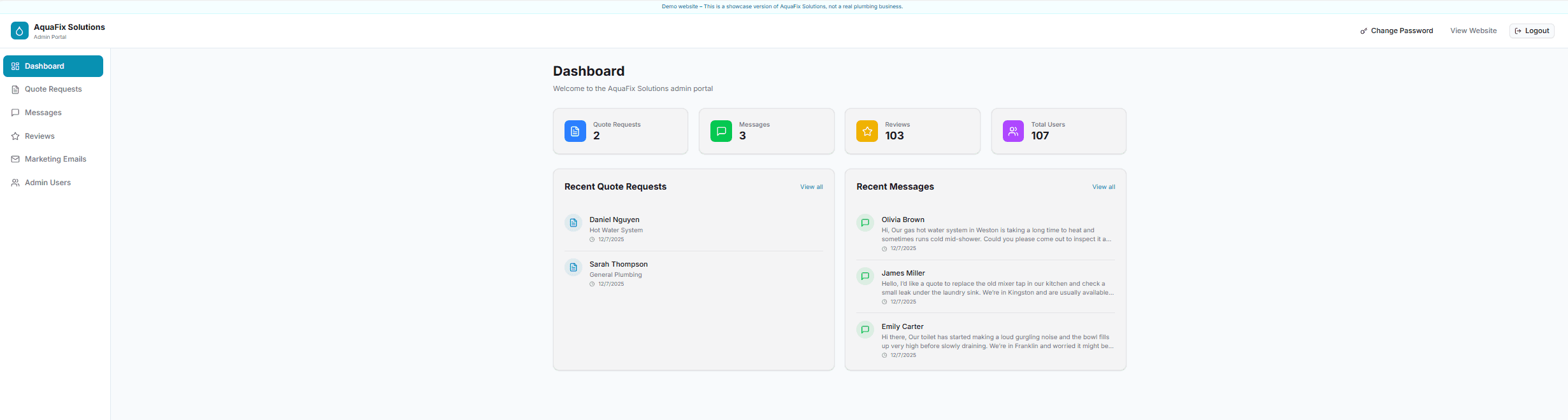 Admin Dashboard